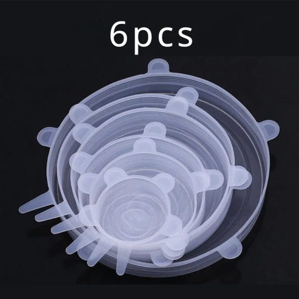 6Pcs Food Grade Silicone Preservation Cover Reusable Airtight Food Universal Dish Stretch Round Lids For Kitchen Accessories - Image 7