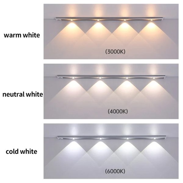 LED Motion Sensor Night Light 3 Colours Changing Eye Protection Desk Light Cabinet Decorative Light Indoor Night Lighting - Image 3