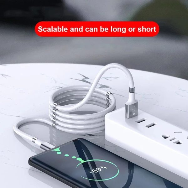 Magnet Charging Cable Magic Rope Self Winding Type C Micro USB Cable Cord Charge Data Cable For iphone Mobile Phone Charger Wire - Image 3