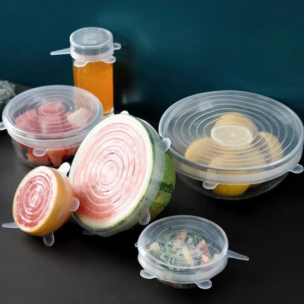 6Pcs Food Grade Silicone Preservation Cover Reusable Airtight Food Universal Dish Stretch Round Lids For Kitchen Accessories - Image 9