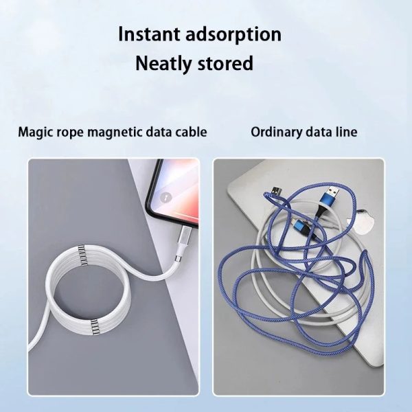 Magnet Charging Cable Magic Rope Self Winding Type C Micro USB Cable Cord Charge Data Cable For iphone Mobile Phone Charger Wire - Image 5