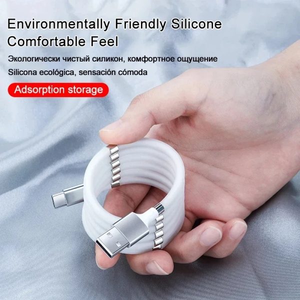 Magnet Charging Cable Magic Rope Self Winding Type C Micro USB Cable Cord Charge Data Cable For iphone Mobile Phone Charger Wire - Image 6