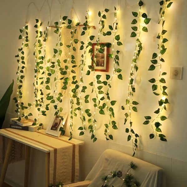 Flower Green Leaf String Lights USB And Battery Powered Ivy Vine Fairy Lights Garland For Party Wedding Courtyard Decoration - Image 4