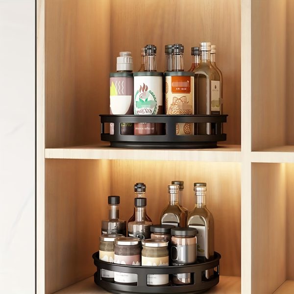 Revolving Kitchen Spice Rack Organizer Rotatable Detachable Turnable Spice Rack Seasoning Organizer - Image 4