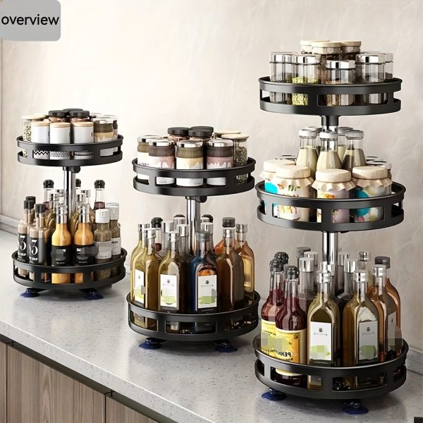 Revolving Kitchen Spice Rack Organizer Rotatable Detachable Turnable Spice Rack Seasoning Organizer