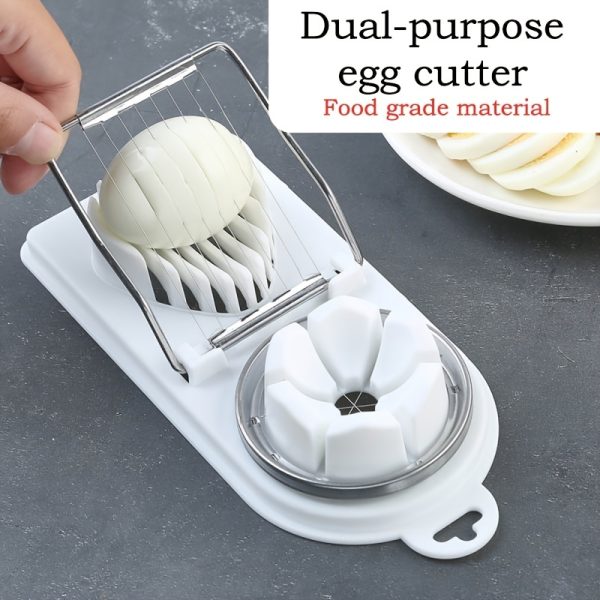 Multifunctional PP Egg Cutter 2-in-1 Stainless Steel Wire Pull Egg Cutter for Hanging High-quality Kitchen Accessory Tools - Image 3