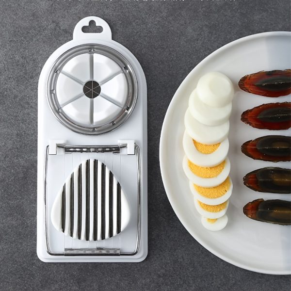 Multifunctional PP Egg Cutter 2-in-1 Stainless Steel Wire Pull Egg Cutter for Hanging High-quality Kitchen Accessory Tools - Image 2