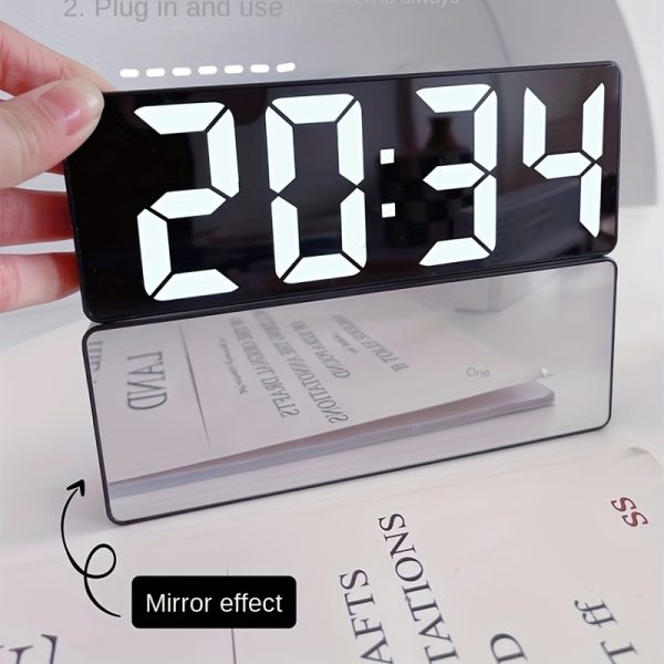 Latest Digital Clock LED Alarm Clock Bedroom Electronic Desktop Clock With Temperature Display Adjustable Brightness 12/24 Hours - Image 5