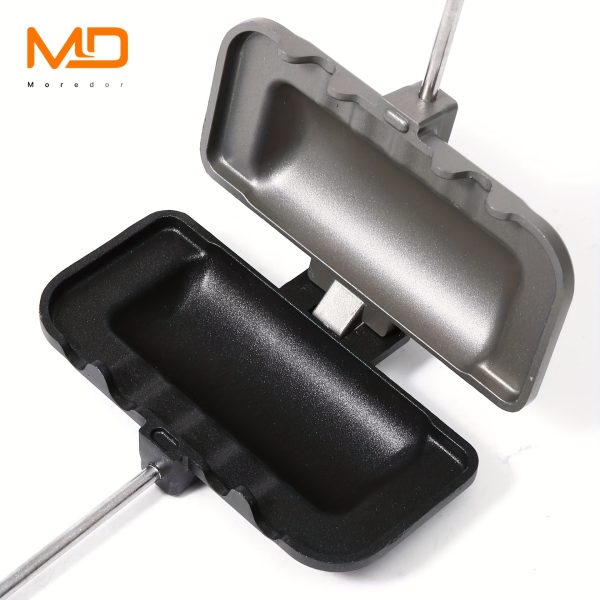 Hot Dog Toaster Non Stick Aluminum Alloy Double-Sided Sandwich Pan Bread Toast Breakfast Machine Double-Sided Sandwich Fry Pan - Image 4