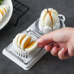 Multifunctional PP Egg Cutter 2-in-1 Stainless Steel Wire Pull Egg Cutter for Hanging High-quality Kitchen Accessory Tools