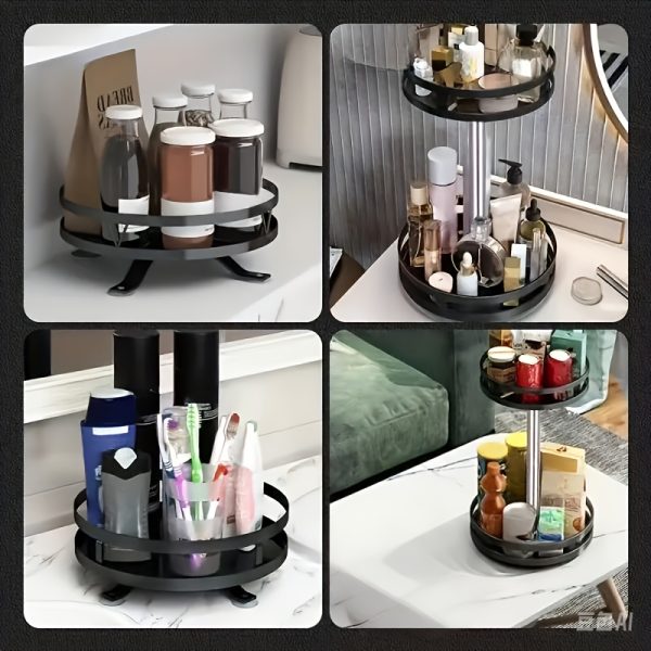 Revolving Kitchen Spice Rack Organizer Rotatable Detachable Turnable Spice Rack Seasoning Organizer - Image 2