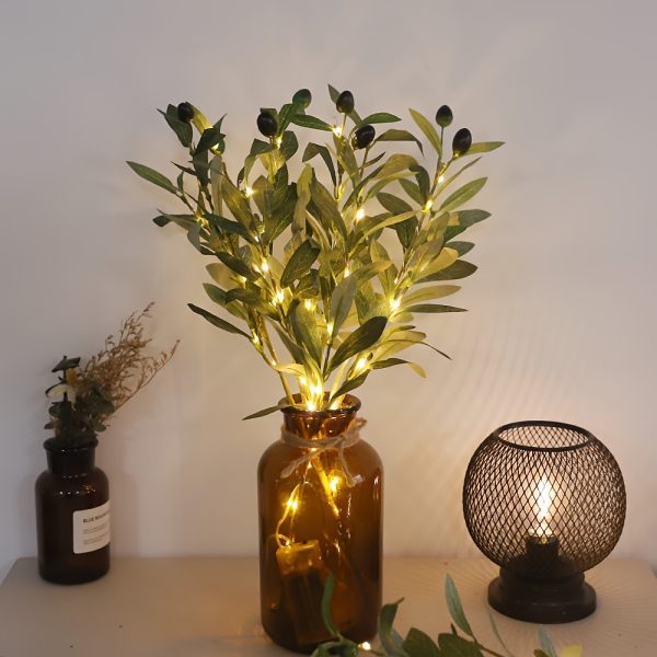 1pc/3pcs Artificial Plant Olive Branch LED Tree Light DIY Craft Home Restaurant Office Counter Night Light Decoration - Image 3