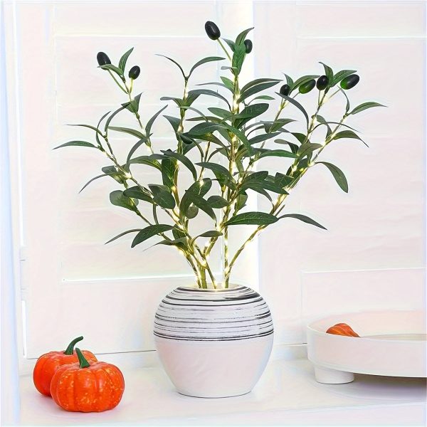 1pc/3pcs Artificial Plant Olive Branch LED Tree Light DIY Craft Home Restaurant Office Counter Night Light Decoration - Image 4