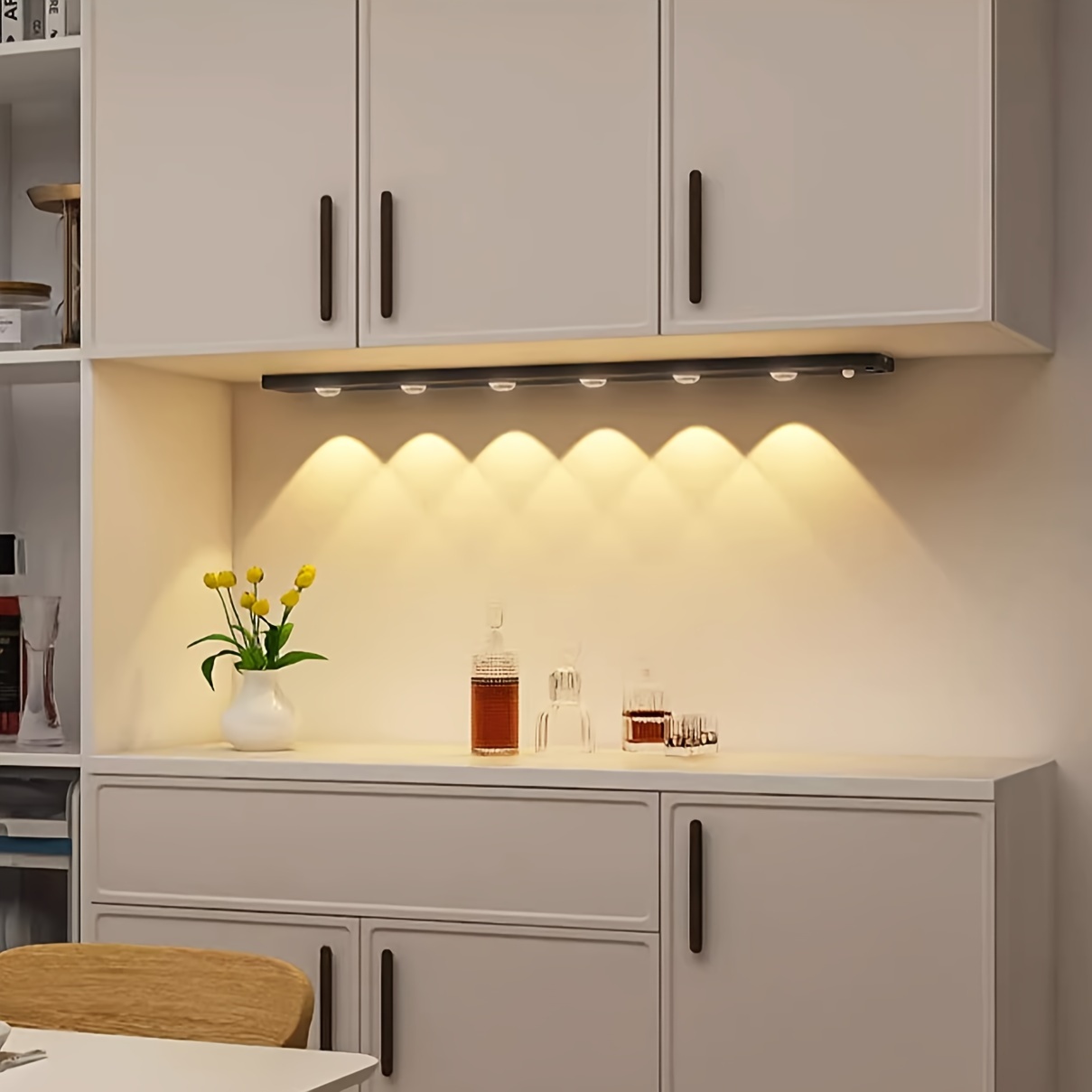 LED Motion Sensor Night Light 3 Colours Changing Eye Protection Desk Light Cabinet Decorative Light Indoor Night Lighting