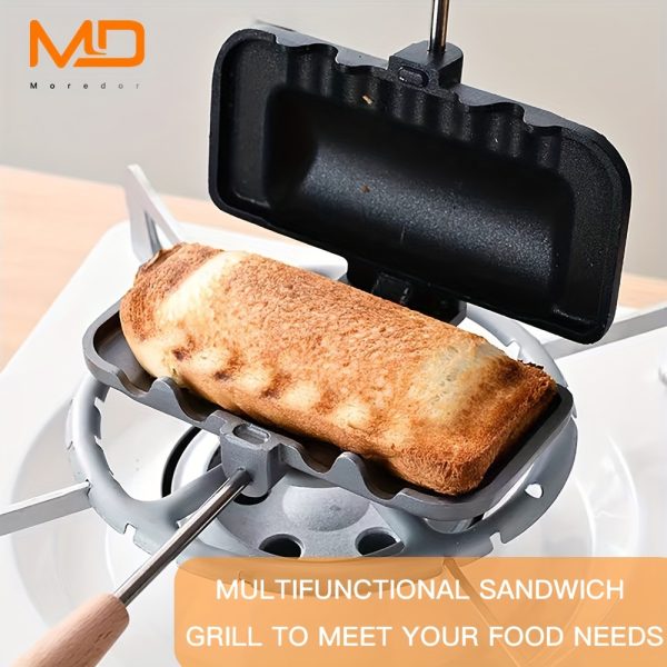 Hot Dog Toaster Non Stick Aluminum Alloy Double-Sided Sandwich Pan Bread Toast Breakfast Machine Double-Sided Sandwich Fry Pan - Image 6