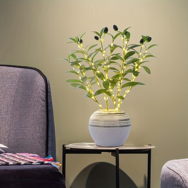 1pc/3pcs Artificial Plant Olive Branch LED Tree Light DIY Craft Home Restaurant Office Counter Night Light Decoration - Image 6