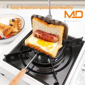 Hot Dog Toaster Non Stick Aluminum Alloy Double-Sided Sandwich Pan Bread Toast Breakfast Machine Double-Sided Sandwich Fry Pan