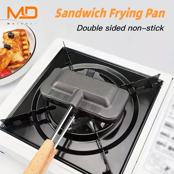 Hot Dog Toaster Non Stick Aluminum Alloy Double-Sided Sandwich Pan Bread Toast Breakfast Machine Double-Sided Sandwich Fry Pan - Image 8