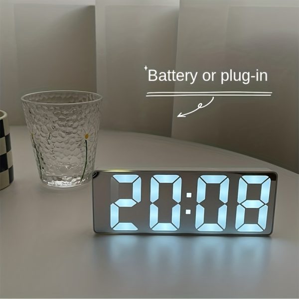 Latest Digital Clock LED Alarm Clock Bedroom Electronic Desktop Clock With Temperature Display Adjustable Brightness 12/24 Hours - Image 7
