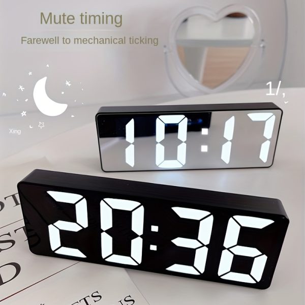 Latest Digital Clock LED Alarm Clock Bedroom Electronic Desktop Clock With Temperature Display Adjustable Brightness 12/24 Hours - Image 8