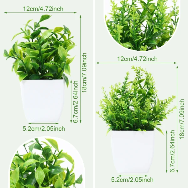 1/4pcs Artificial Plants Potted Green Bonsai Small Tree Grass Plant Pot Ornament Fake Flower for Home Garden Decor Wedding Party - Image 3
