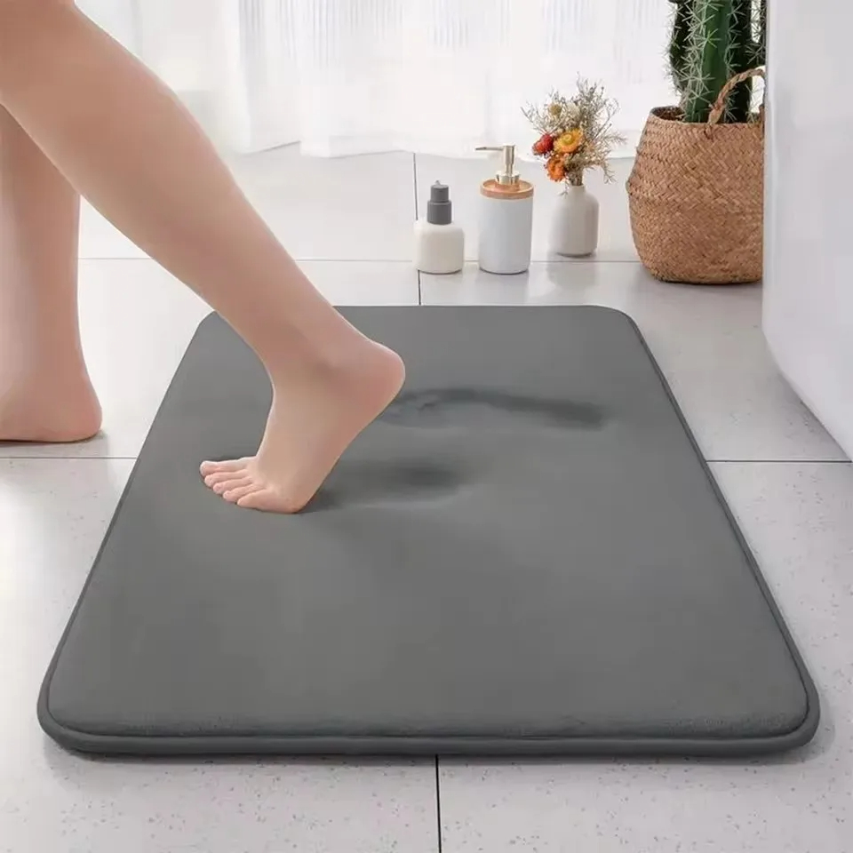 Super Absorbent Bath Mat Memory Foam Carpet Non-slip Bathroom Rug Bathtub Side Floor Rugs Shower Room Doormat Toilet Footpad